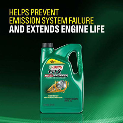 Picture of Castrol 60005 GTX High Mileage 5W-30 Synthetic Blend Motor Oil, 6 Gallon Enviro-Pack