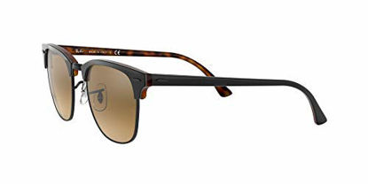 Picture of Ray-Ban Unisex-Adult RB3016 Clubmaster Sunglasses, Top Grey On Havana/Brown Mirror Gradient Grey, 51 mm