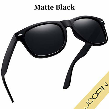 Picture of Joopin Polarized Sunglasses for Women Men, Retro Designer Sun Glasses (Matte Black+Trendy Green)