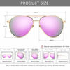 Picture of SUNGAIT Womens Lightweight Oversized Aviator Sunglasses - Mirrored Polarized Lens (Rose Gold Frame/Purple Mirrored Lens, 60) 1603PGMGJKFZ