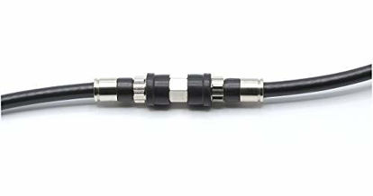 Picture of 25' Feet, Black RG6 Coaxial Cable with Rubber booted - Weather Proof - Outdoor Rated Connectors, F81 / RF, Digital Coax for CATV, Antenna, Internet, & Satellite