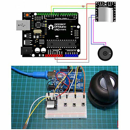 Picture of 3PCS Mini MP3 Player Audio Module MP3 Voice Decode Board TF Card U Disk IO/Serial Port/AD Board DFPlayer Audio Voice Music Module for Arduino