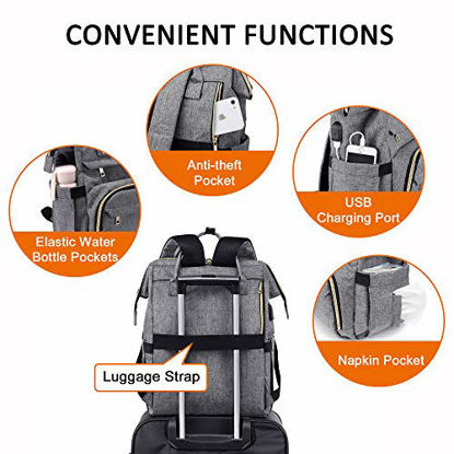 Picture of Laptop Backpack for Women Fashion Travel Bags Business Computer Purse Work Bag with USB Port, Grey
