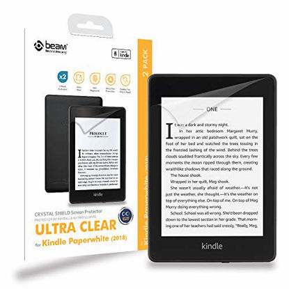 Picture of [2-Pack] Beam Crystal Shield Screen Protector for Amazon Kindle Paperwhite 2018 [Case Friendly], (Replacement Guarantee) (Clear)