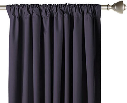 Picture of Amazon Basics Room Darkening Blackout Window Panel Curtains - Pack of 2, 52 x 63 Inch, Black