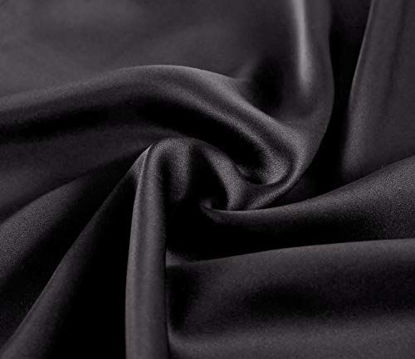 Picture of Ravmix 100% Pure Natural Mulberry Silk Pillowcase King Size for Hair and Skin, 21 Momme 600TC Hypoallergenic Both Sides Soft Breathable with Hidden Zipper, 20×36 inches, 1-Pack, Black