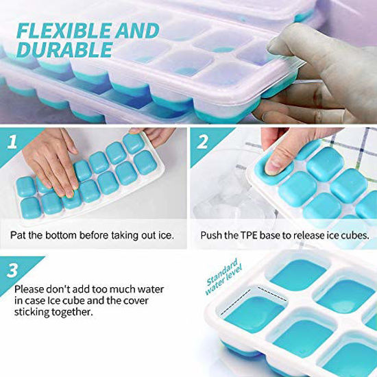 GetUSCart- DOQAUS Ice Cube Trays 4 Pack, Easy-Release Silicone and