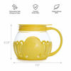 Picture of Ecolution Original Microwave Micro-Pop Popcorn Popper, Borosilicate Glass, 3-in-1 Lid, Dishwasher Safe, BPA Free, 1.5 Quart - Snack Size, Yellow