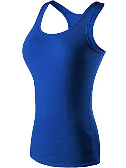 Neleus Women's 3 Pack Compression Athletic Tank Top for Yoga  Running,Green,Blue,Red,EU 2XL,XL