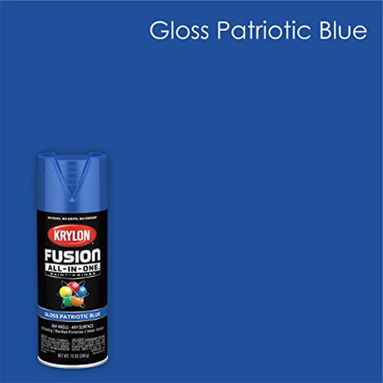 Picture of Krylon K02716007 Fusion All-In-One Spray Paint for Indoor/Outdoor Use, Gloss Patriotic Blue