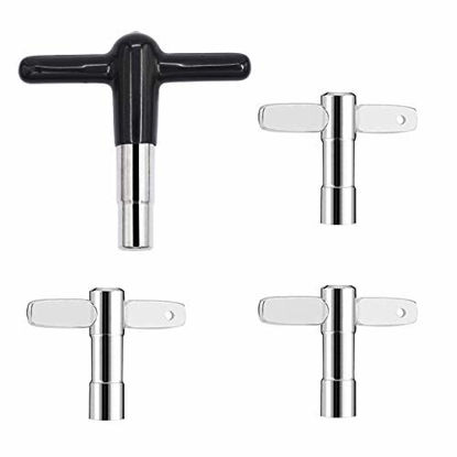 Picture of EASTROCK Drum Keys 4-pack with More Asvanced Material Rubber And Plastic Handles Drum Key,Universal Drum Tuning Key Percussion Hardware Tool With Hole(Black)
