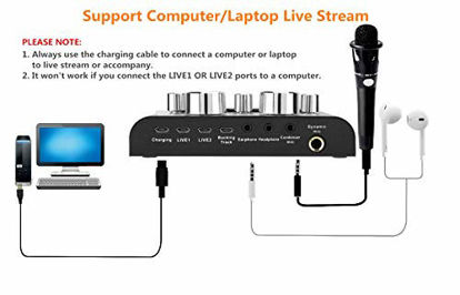 Picture of REMALL Live Sound Card for Live Streaming, Voice Changer Upgraded V8 Sound Card with Effects, Bluetooth Audio Mixer for Podcast Recording Singing for iPhone Cell Phone Computer Laptop Type C-V8A2