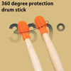 Picture of 4 Pieces Drum Mute Drum Dampener Silicone Drumstick Silent Practice Tips Percussion Accessory Mute Replacement Musical Instruments Accessory (Orange)