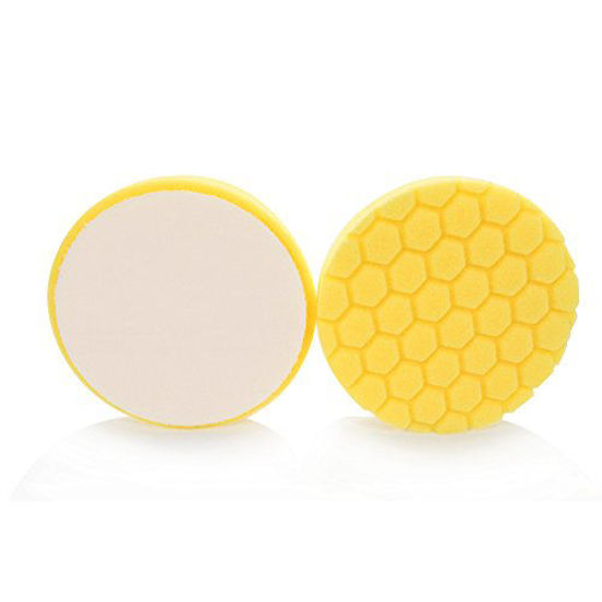 Picture of Chemical Guys BUFX_101HEX6 BUFX_101_HEX6 Hex-Logic Heavy Cutting Pad, Yellow (6.5 Inch Pad Made for 6 Inch Backing Plates)