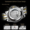 Picture of Mens Watch Mechanical Stainless Steel Skeleton Waterproof Automatic Self-Winding Roman Numerals Diamond Dial Wrist Watch