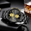 Picture of GOLDEN HOUR Men's Watches with Stainless Steel and Metal Casual Waterproof Chronograph Quartz Watch, Auto Date in Gold Hands