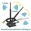 Picture of TECHTOO WiFi Antenna Dual Band 2.4GHz - 5.8GHz with RP-SMA Connector Magnetic Base for Wireless Network Router - USB Adapter - PCI PCIe Cards - Signal Booster - Access Point - Wireless Range Extender