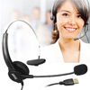 Picture of AGPtEK Hands-Free Call Center Noise Cancelling Corded Monaural Headset Headphone with Mic Mircrophone - Cord with USB Plug, Volume Control