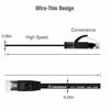 Picture of Cat 6 Ethernet Cable 1.5ft (6 Pack) (at a Cat5e Price but Higher Bandwidth) Flat Internet Network Cable - Cat6 Ethernet Patch Cable Short - Black Cat6 Computer Cable with Snagless RJ45 Connectors