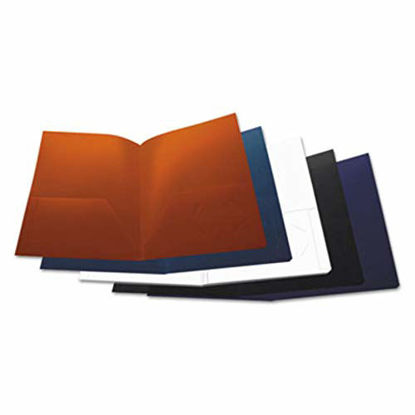 Picture of Universal 20545 Two-Pocket Plastic Folders, 11 x 8 1/2, Assorted, 10/Pack (UNV20545)