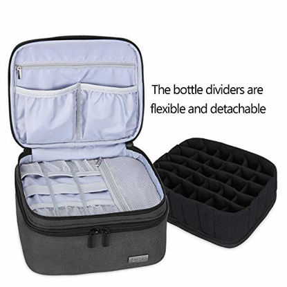 Nail Polish Carrying Case - Holds 30 Bottles (15ml - 0.5 fl.oz)Portable Organizer  Bag, Double-layer Organizer for Nail Polish and Manicure Set 