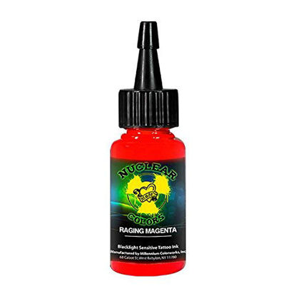 Picture of Millennium Mom's Nuclear UV Tattoo Ink .5 Ounce Raging Magenta Ultra Violet 1/2 oz
