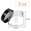 Picture of 6 Pack Plastic Pot Jars Round Clear Leak Proof Plastic Container Jars with Lid for Travel Storage, Eye Shadow, Nails, Paint, Jewelry (2 oz, Black)