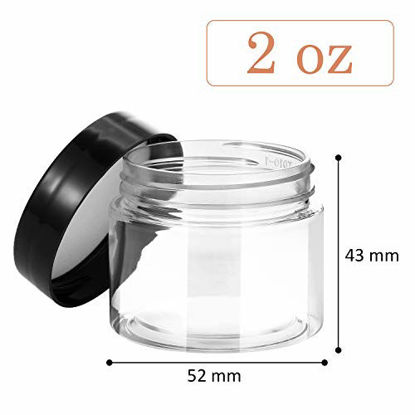 18 Pack 3 oz Plastic Pot Jars Round Clear Leak Proof Plastic Cosmetic  Container Jars with black Lids for Travel Storage Make Up, Eye Shadow,  Nails