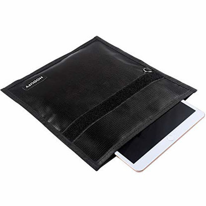 Hodufy Fireproof Faraday Bag RFID Signal Blocking Bag Shielding Pouch Wallet Case for Cell Phone Privacy Protection and Car Key FOB Black 