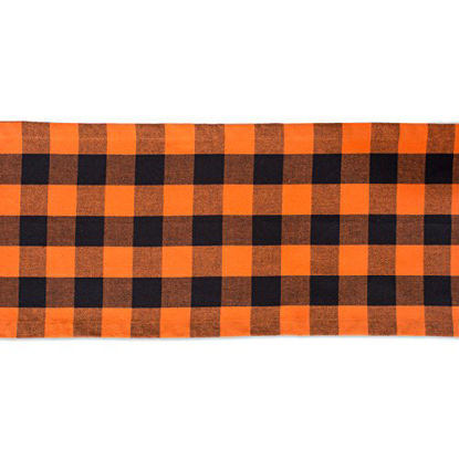 Picture of DII Buffalo Check Collection Classic Tabletop, Table Runner, 14x108, Orange & Black