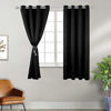 Picture of BGment Black Blackout Curtains for Bedroom - Grommet Thermal Insulated Room Darkening Block Out Curtains for Living Room, Set of 2 Panels, 52 x 63 Inch