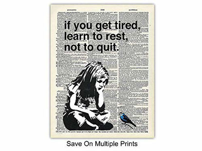 Picture of Banksy Wall Art Set - Inspirational Quotes Room Decor - Motivational Graffiti Street Art for Teens Bedroom, Living Room, Dorm - 8x10 Poster Picture Prints Home Decoration