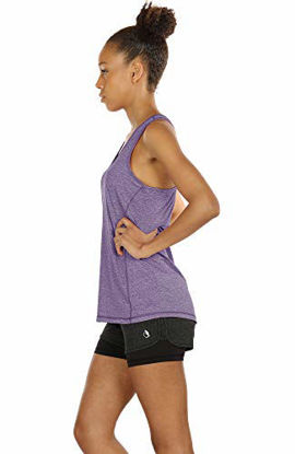 Picture of icyzone Workout Tank Tops for Women - Racerback Athletic Yoga Tops, Running Exercise Gym Shirts(Pack of 3) (M, Henna/Twilight Purple/Navy)