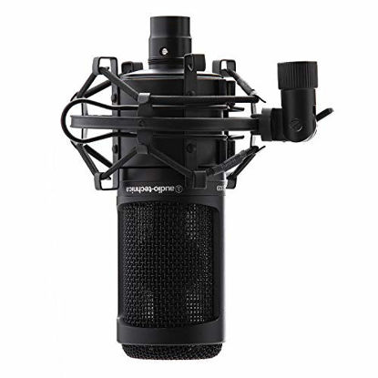 Picture of Audio-Technica AT2020 Condenser Studio Microphone with Knox Gear Filter, Boom Arm, Cable and Shock Mount Bundle (5 Items)