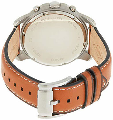 Picture of Fossil Men's Grant Quartz Leather Chronograph Watch, Color: Silver, Brown (Model: FS5210IE)