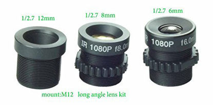 Picture of Kits of Lens 6mm,8mm,12mm Board Lens Black for Security CCTV Surveillance Camera