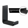 Picture of 4 Pieces Acrylic Headphone Hook Headphone Hanger Holder with Adhesive Glues Headset Holder Mount for General Purpose Game Headphones (Black Pad Style)