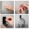 Picture of 4 Pieces Acrylic Headphone Hook Headphone Hanger Holder with Adhesive Glues Headset Holder Mount for General Purpose Game Headphones (Black Pad Style)