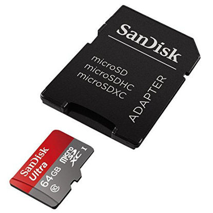 Picture of Sandisk SDSDQUA-064G-A11 Professional Ultra 64GB MicroSDXC card is custom formatted for high speed, lossless recording! Includes Standard SD Adapter. (UHS-1 Class 10 Certified 30MB/sec) for GoPro HERO4 Black