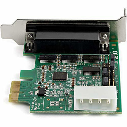 Picture of StarTech.com 4-port PCI Express RS232 Serial Adapter Card - PCIe RS232 Serial Host Controller Card - PCIe to Serial DB9 - 16950 UART - Low Profile Expansion Card - Windows, macOS, Linux (PEX4S953LP)