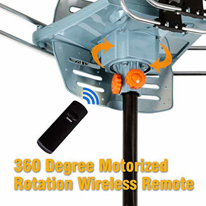 Picture of Five Star [Newest 2020] HDTV Antenna Amplified Digital Outdoor Antenna 150 Miles Range, 360 Degree Rotation Wireless Remote, with 40FT Coax Cable Installation Kit Supports 5 TVs