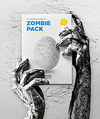 Picture of SKIN1004 Zombie Pack - Wash off Face Mask for Aging Skin, Fine Lines Wrinkles, Enlarged Pores, Dryness, Lifting and Hydrating (1 Box (8 masks))