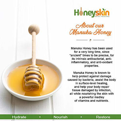Picture of Hydrating Manuka Honey Face and Body Moisturizing Cream - Facial Firming Skin Care - Dark Circles and Puffy Eyes - Skin Tightening - Dry Skin Lotion, Cracked Hands - Natural Aloe and Coconut Oil (8 oz)