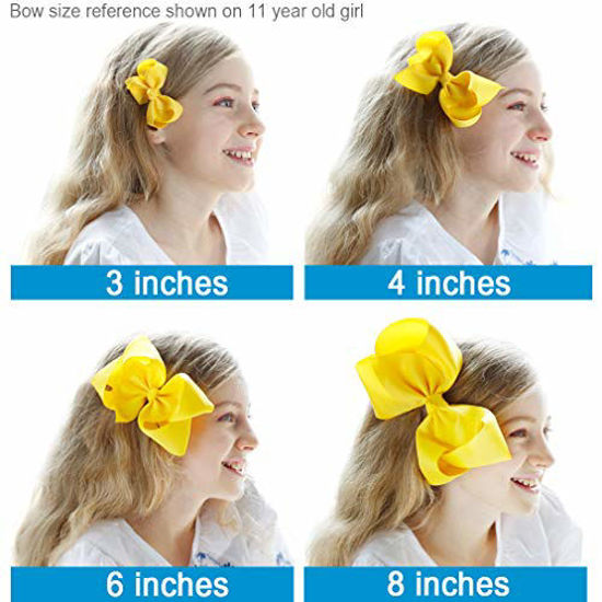 DEEKA 20 PCS Multi-colored 6 Hand-made Grosgrain Ribbon Hair Bow Alligator  Clips Hair Accessories for Little Girls