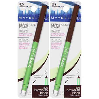 Picture of Maybelline New York Define-A-Line Eyeliner Makeup, Brownish Black, 2 Count