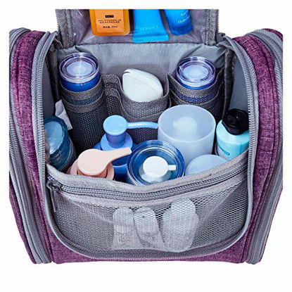 Picture of Hanging Travel Toiletry Bag Kit Cosmetic Makeup Organizer for Women and Men (A-Purple)