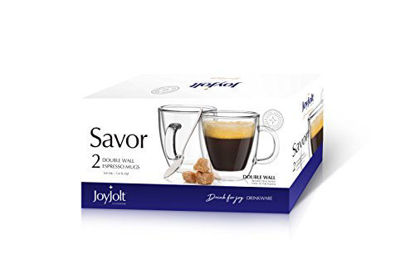 Picture of JoyJolt Savor Double Wall Insulated Glasses Espresso Mugs (Set of 2) - 5.4-Ounces