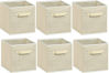 Picture of 6 Pack - SimpleHouseware Foldable Cloth Storage Cube Basket Bins Organizer, Beige (11" H x 10.75" W x 10.75" D)