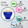 Picture of The Original Popco Silicone Microwave Popcorn Popper with Handles, Silicone Popcorn Maker, Collapsible Bowl Bpa Free and Dishwasher Safe - 15 Colors Available (Transparent Aqua)