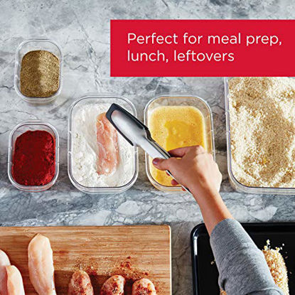 Picture of Rubbermaid Leak-Proof Brilliance Food Storage Set | 9.6 Cup Plastic Containers with Lids | Microwave and Dishwasher Safe, 2-Pack, Clear & Brilliance Storage 14-Piece Plastic Lids, Clear